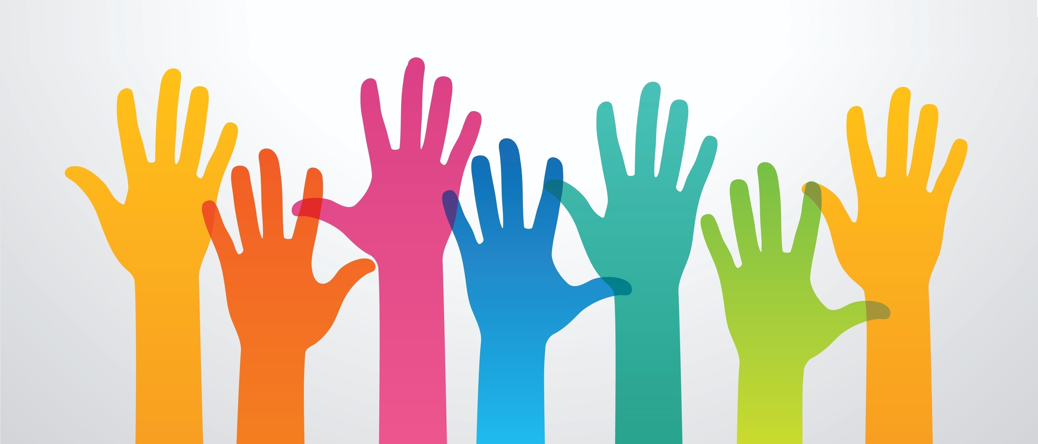 Hands raised in the air